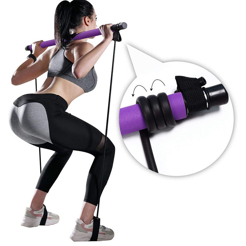 Fitness Yoga Pilates Bar – Portable Resistance Band Trainer for Home Workouts - Prime Ritual