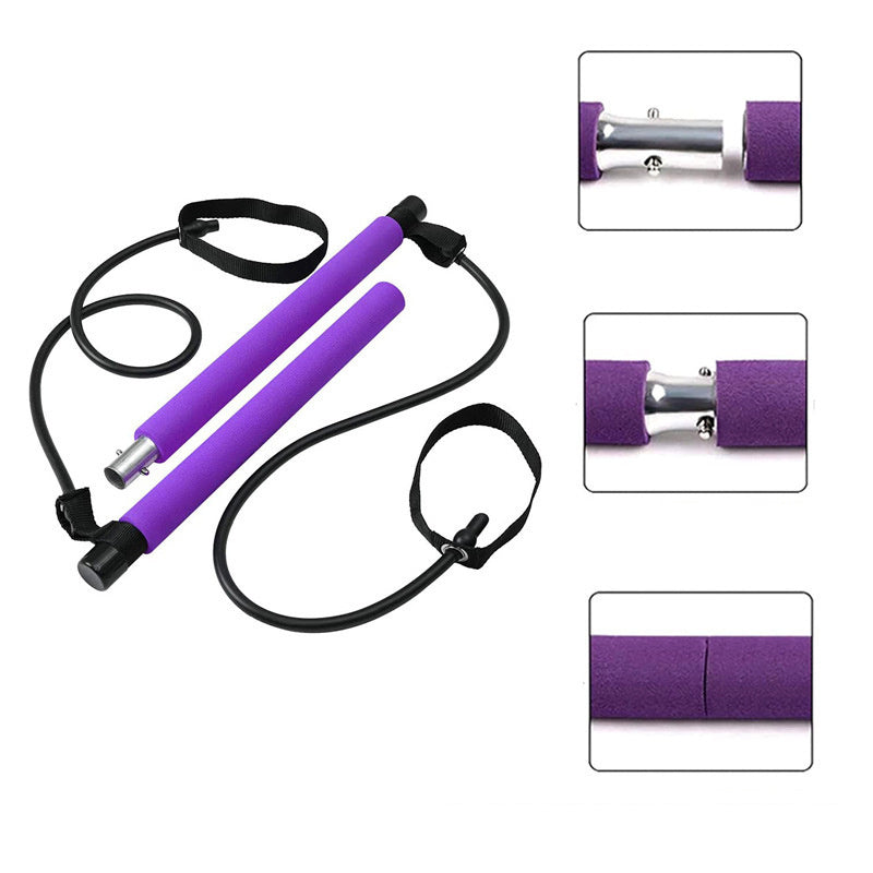 Fitness Yoga Pilates Bar – Portable Resistance Band Trainer for Home Workouts - Prime Ritual