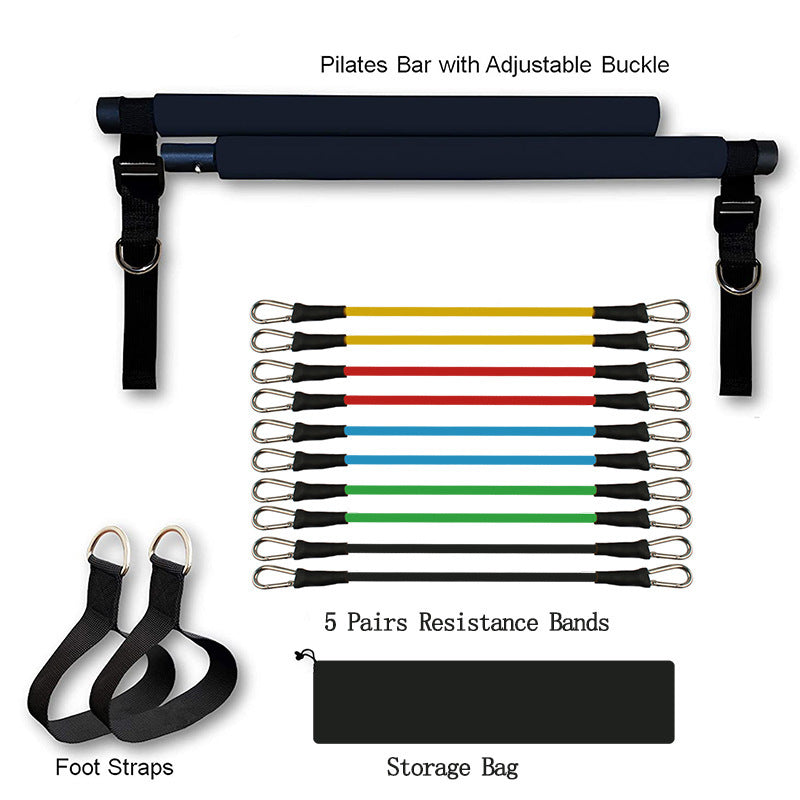 Fitness Yoga Pilates Bar – Portable Resistance Band Trainer for Home Workouts - Prime Ritual
