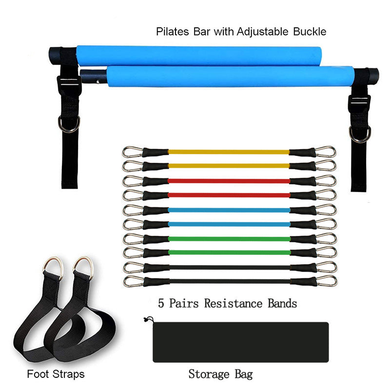 Fitness Yoga Pilates Bar – Portable Resistance Band Trainer for Home Workouts - Prime Ritual
