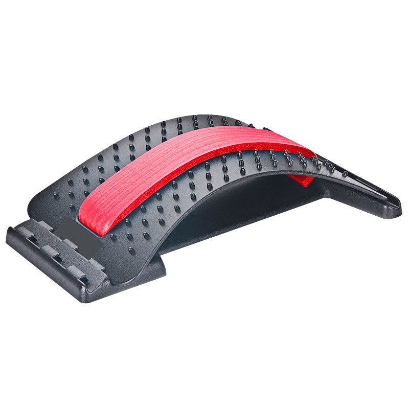Gray and red arch trainer on a white background