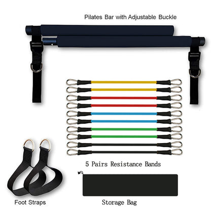 Fitness Yoga Pilates Bar – Portable Resistance Band Trainer for Home Workouts - Prime Ritual